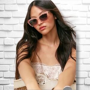 NWT LoveShackFancy x KREWE Brigitte Sunglasses Sparkling Rose Acetate Cat Eye